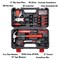 Red & Black Tool Set General Household Hand Tool Kit with Plastic Toolbox Storage Case